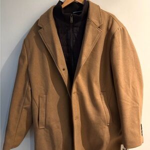 Dockers Men's Brown Trench Coat with Black Lining